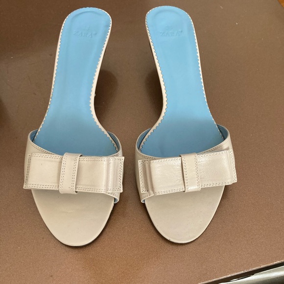 Zara bow tie kitten heel sandal